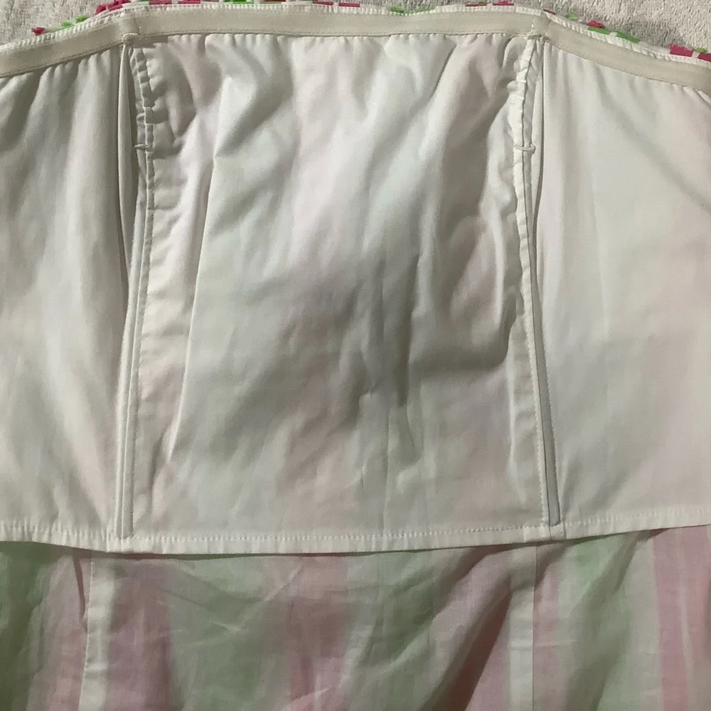 Lilly Pulitzer Strapless Pink & Green Striped Sundress - Picture 10 of 14
